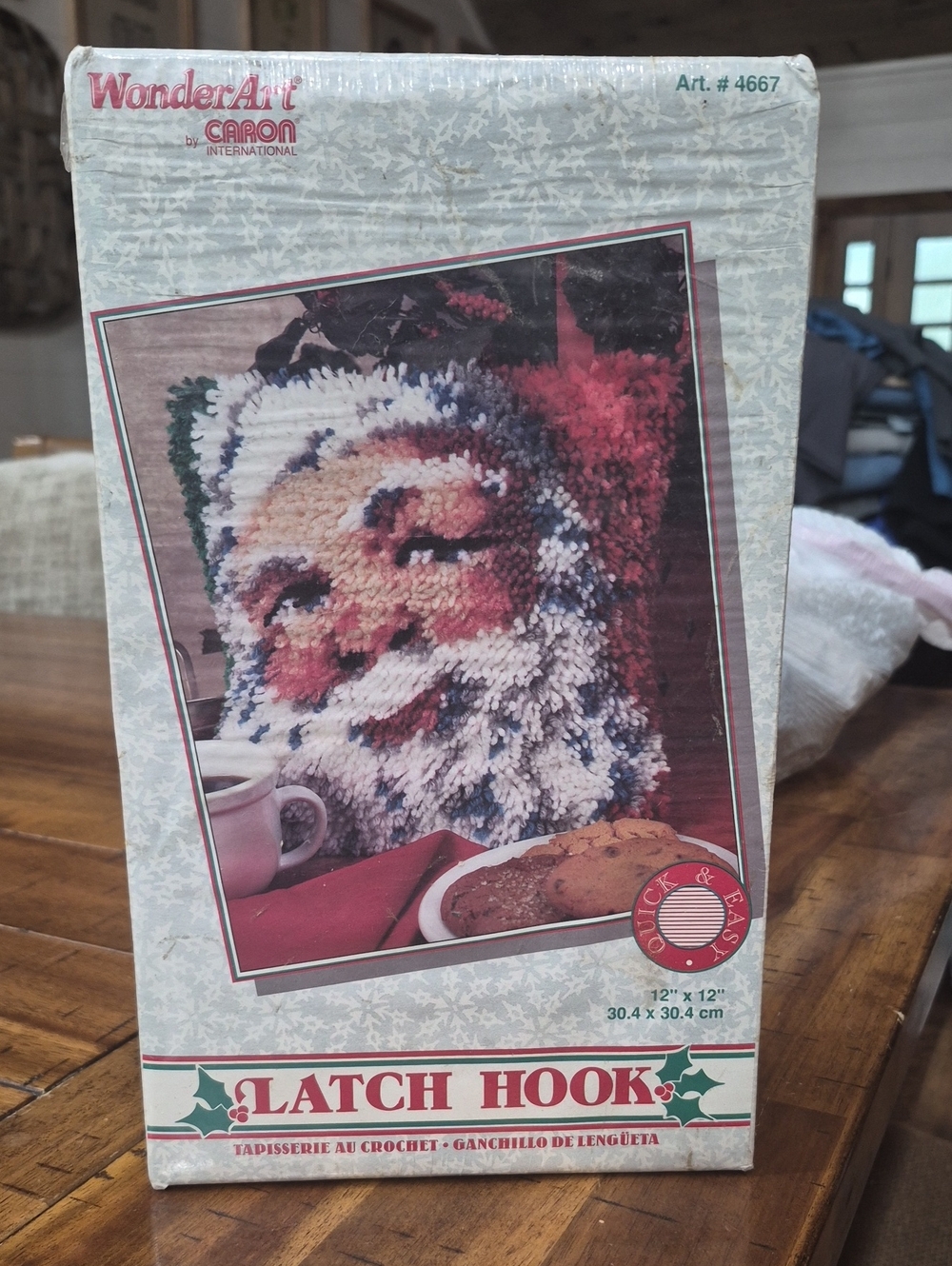 Vintage New Deadstock Latch Hook Christmas Santa Clause Kit